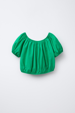 ZARA КОНТРАСТНЫЙ ЭЛАСТИЧНЫЙ ТОП, ЗЕЛЕНЫЙ