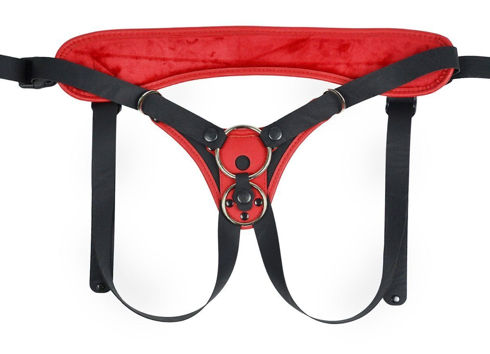 Красно-черные универсальные трусики с 2 способами крепления насадок (Цвет: красный с черным)