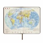 Ежедневник недатированный А5 138х213 мм BRAUBERG "Imperial" под кожу, 160 л., коричневый, 123414