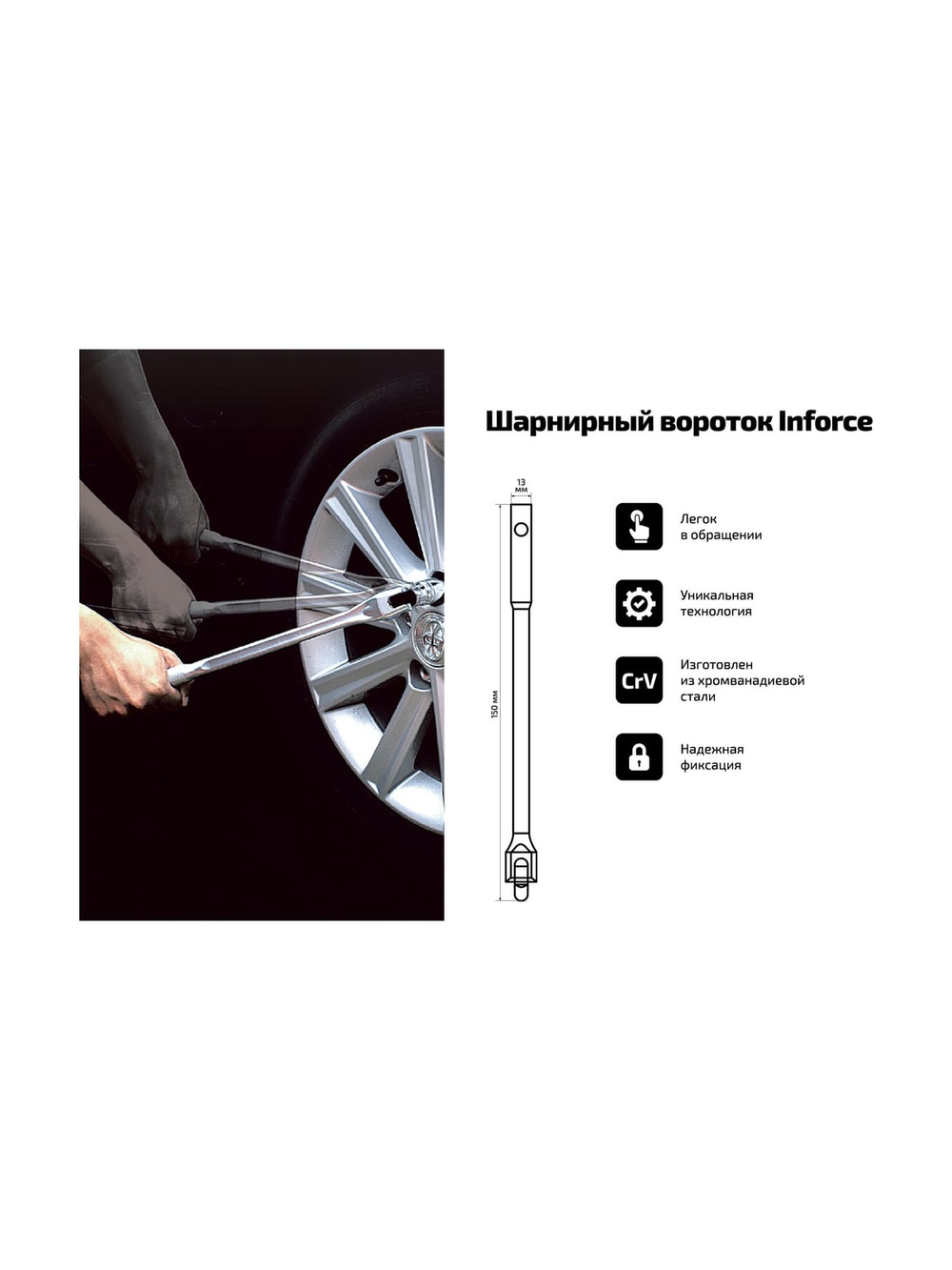 Набор инструментов Inforce 101 предмет 1/2 дюйма и 1/4 дюйма, Сталь Cr-V, Профессиональный, 06-07-15