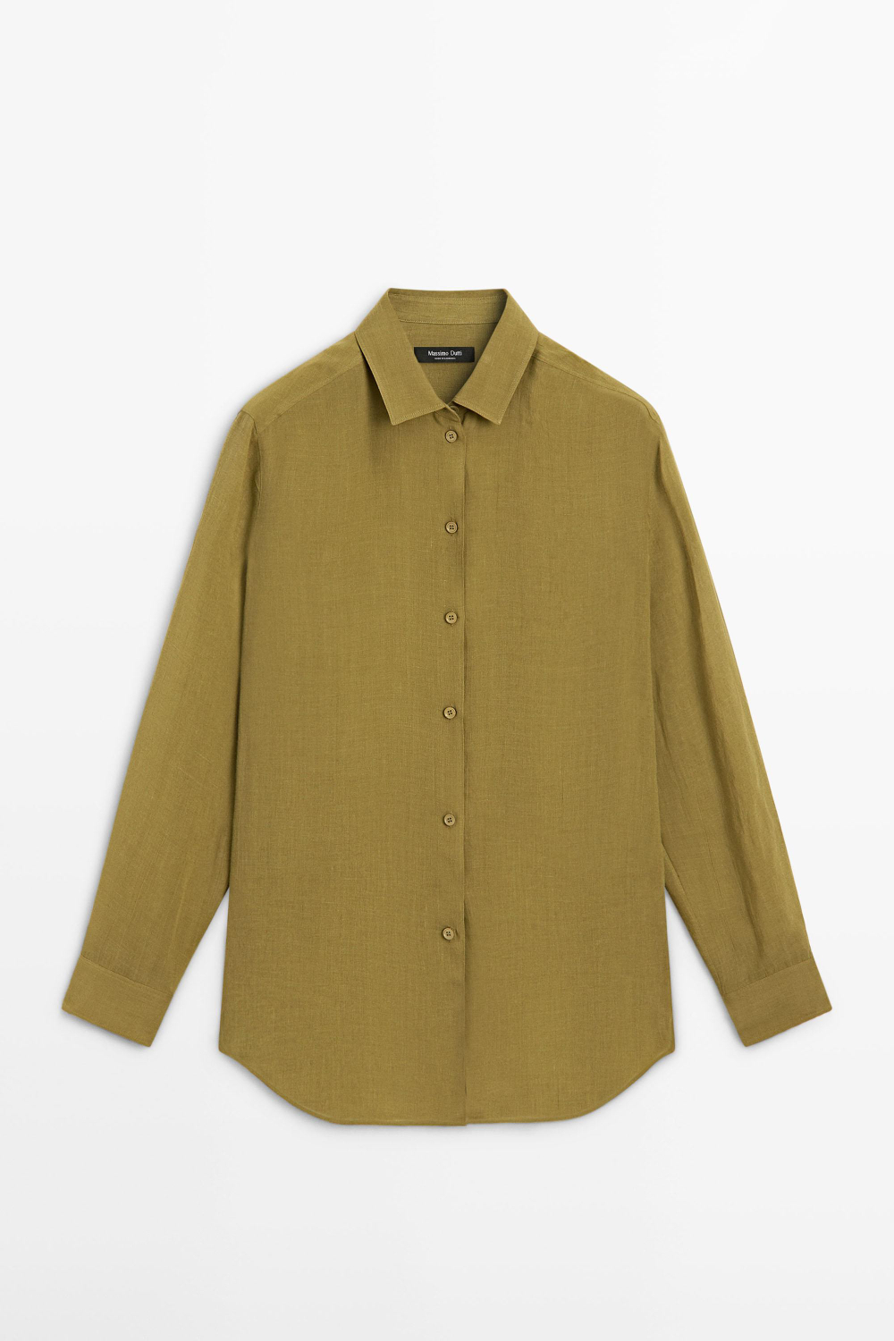 Massimo Dutti Рубашка свободного кроя с рубашечным воротником, зеленый