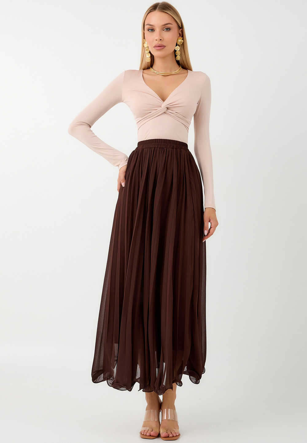 Юбка плиссе макси 90