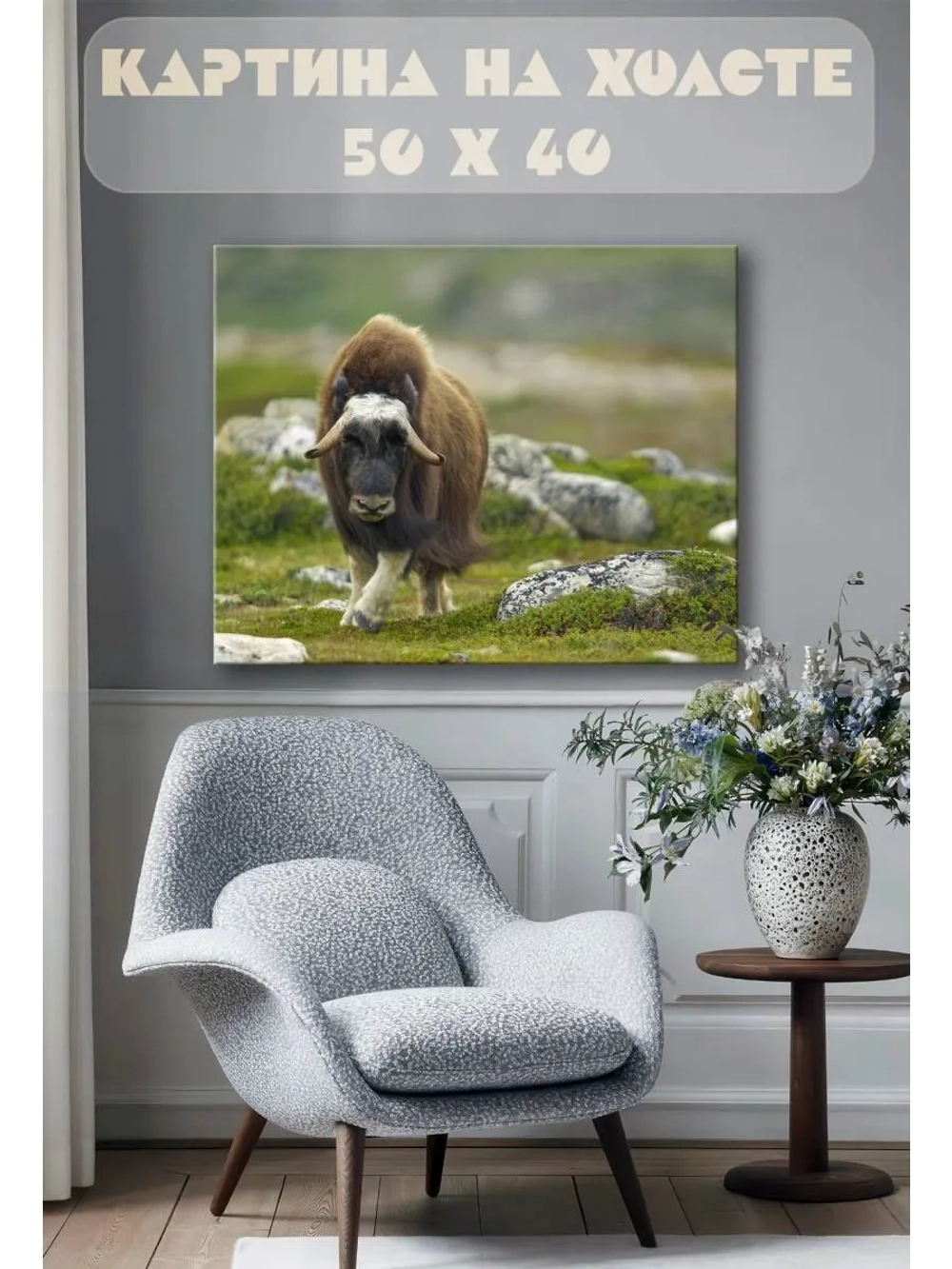 Картина на стену 40 X 50 Овцебык