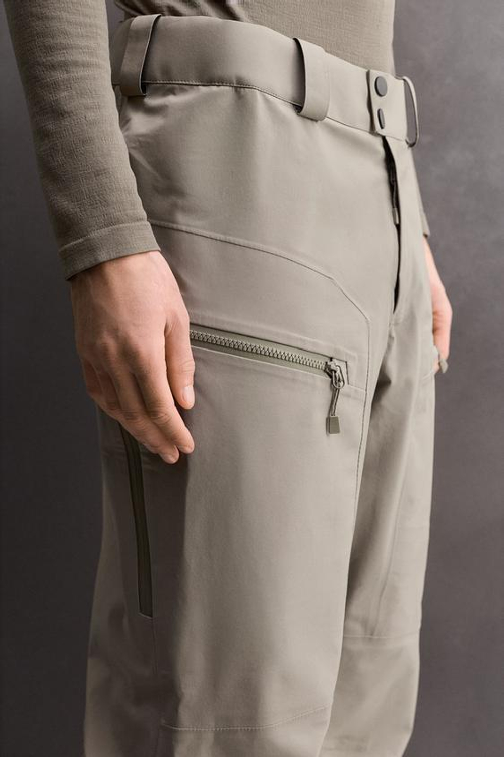 ZARA ВОДОНЕПРОНИЦАЕМЫЕ БРЮКИ-SHELL SKI RECCO®, ПЕСОЧНЫЙ