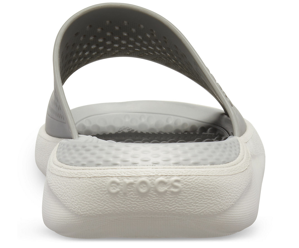 Шлепанцы CROCS LiteRide Slide Smoke/Pearl White