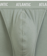 Мужские трусы слипы танга Atlantic, набор 3 шт., хлопок, темно-синие + светло-зеленые + сине-зеленые, 3MP-1576