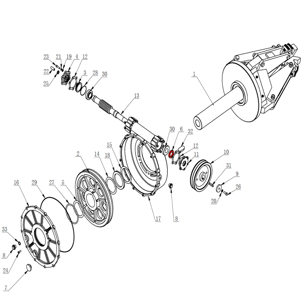 Шайба уплотнительная червячного редуктора 42×25×7 V-26, V-57, V-57A