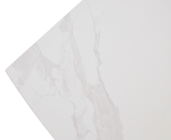 Стол ОЛЬХОН 180 БЕЛЫЙ МРАМОР МАТОВЫЙ , керамика / Черный каркас, М-City