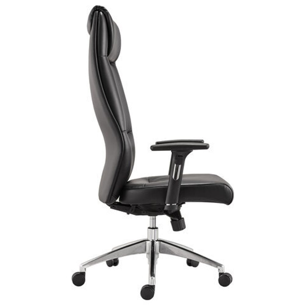 Кресло офисное BRABIX PREMIUM "Blues EX-751", синхромеханизм, алюминий, экокожа, черное, 532486