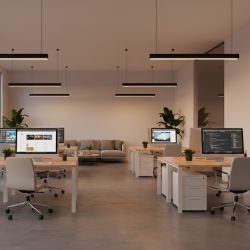 ULO-K10D 22W-4000K-L50-H IP40 BLACK Светильник линейный светодиодный подвесной. Белый свет 4000K. 3080 Лм. Алюминий. Цвет черный. TM Uniel