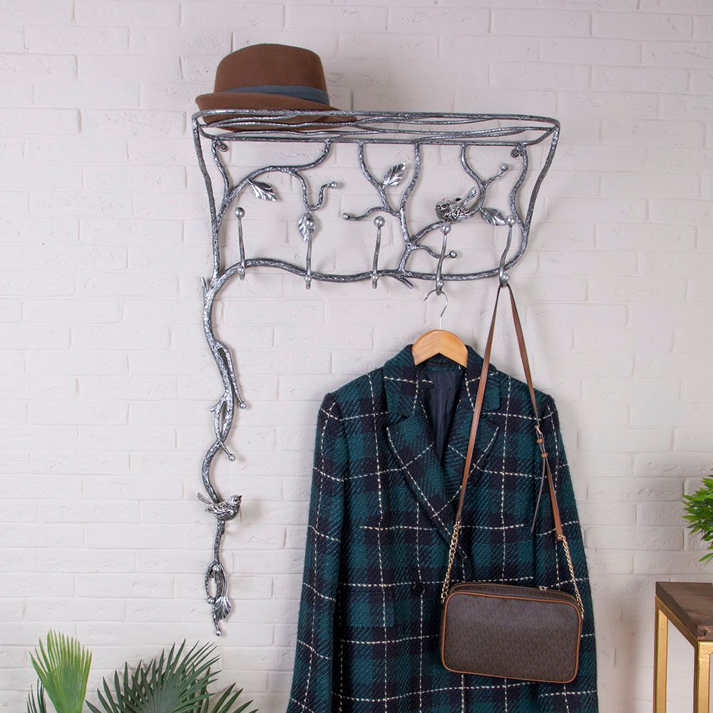 Вешалка настенная Терра кованая Античное серебро