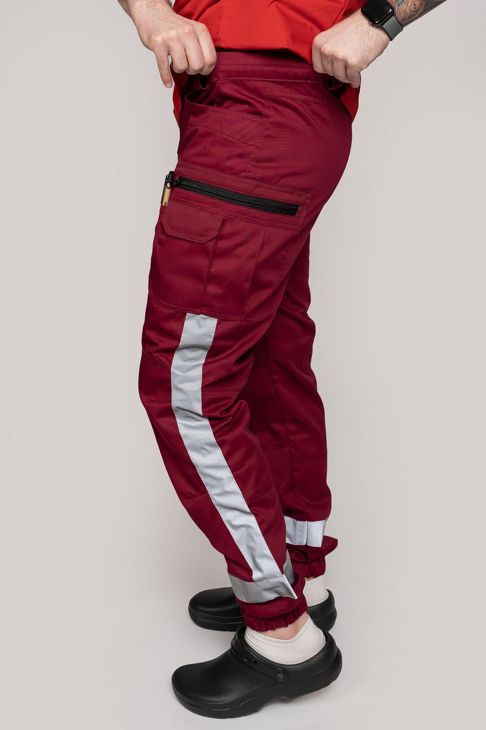 Брюки-джоггеры демисезонные мужские Скорая помощь MedicLine цв. БОРДОВЫЙ
