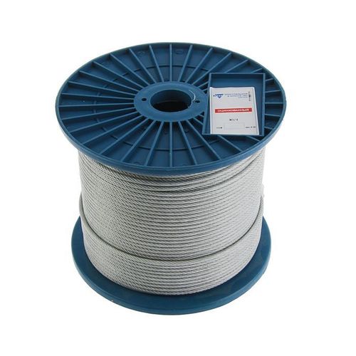 Трос стальной в оплетке ПВХ 3/4 мм DIN 3055 в катушке 200 м