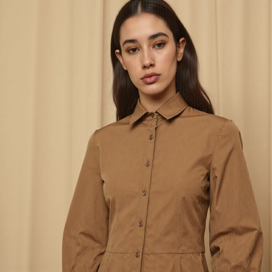 Платье из хлопка с поясом Max Mara