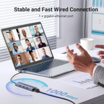Конвертер USB 3.1 Type C на LAN RJ-45,1000Mbps + USB 3.0 HUB 3 port, 0.2m UGREEN 60600