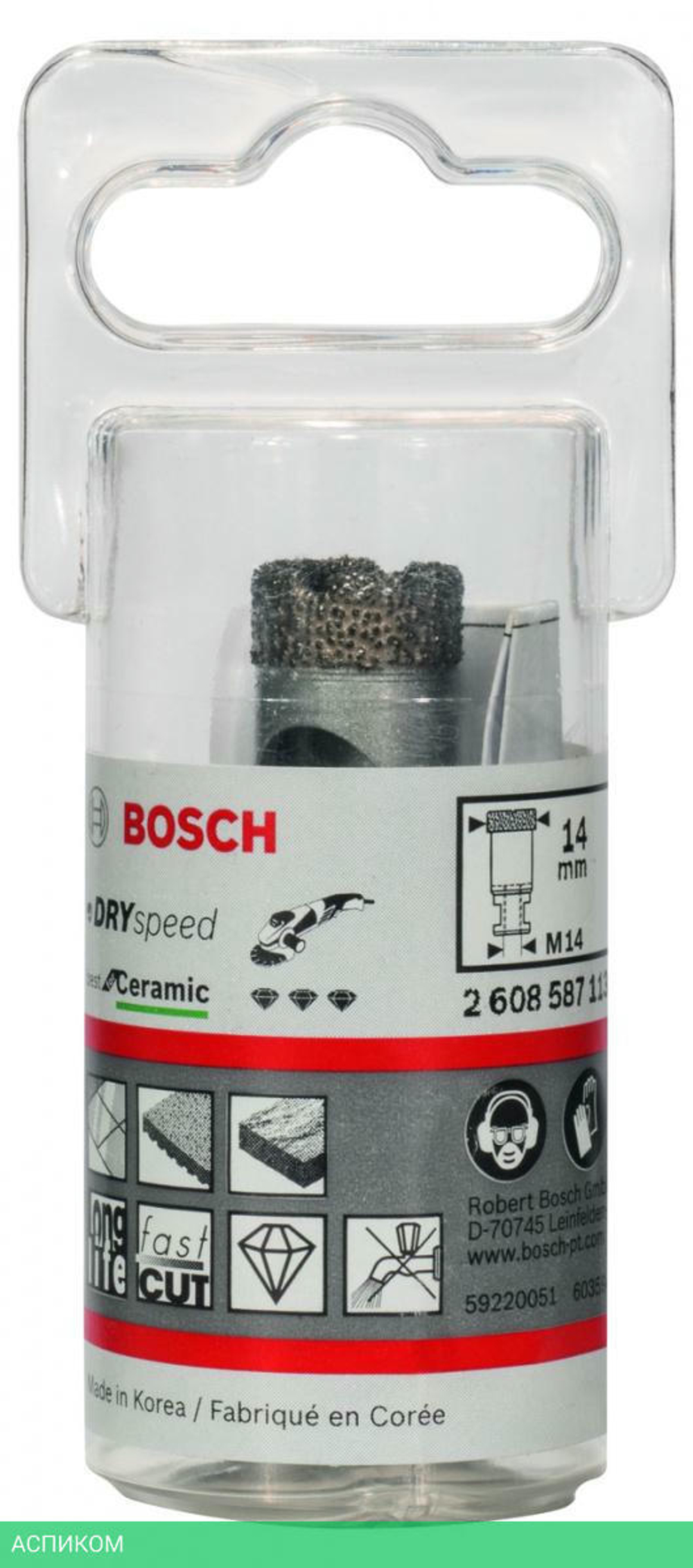 Алмазная коронка Bosch М 14мм Dry Speed 2.608.587.113