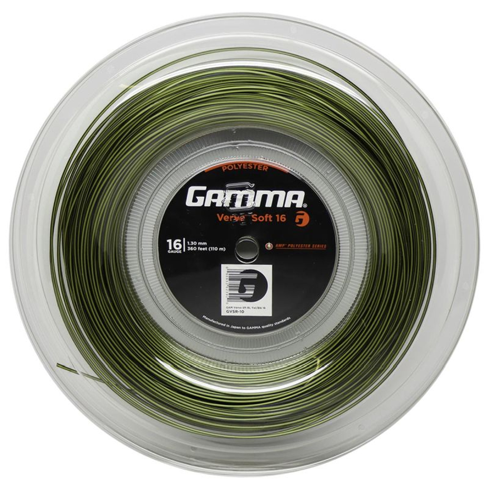 Теннисные струны Gamma Verve Soft 16 (110 m) - yellow/black