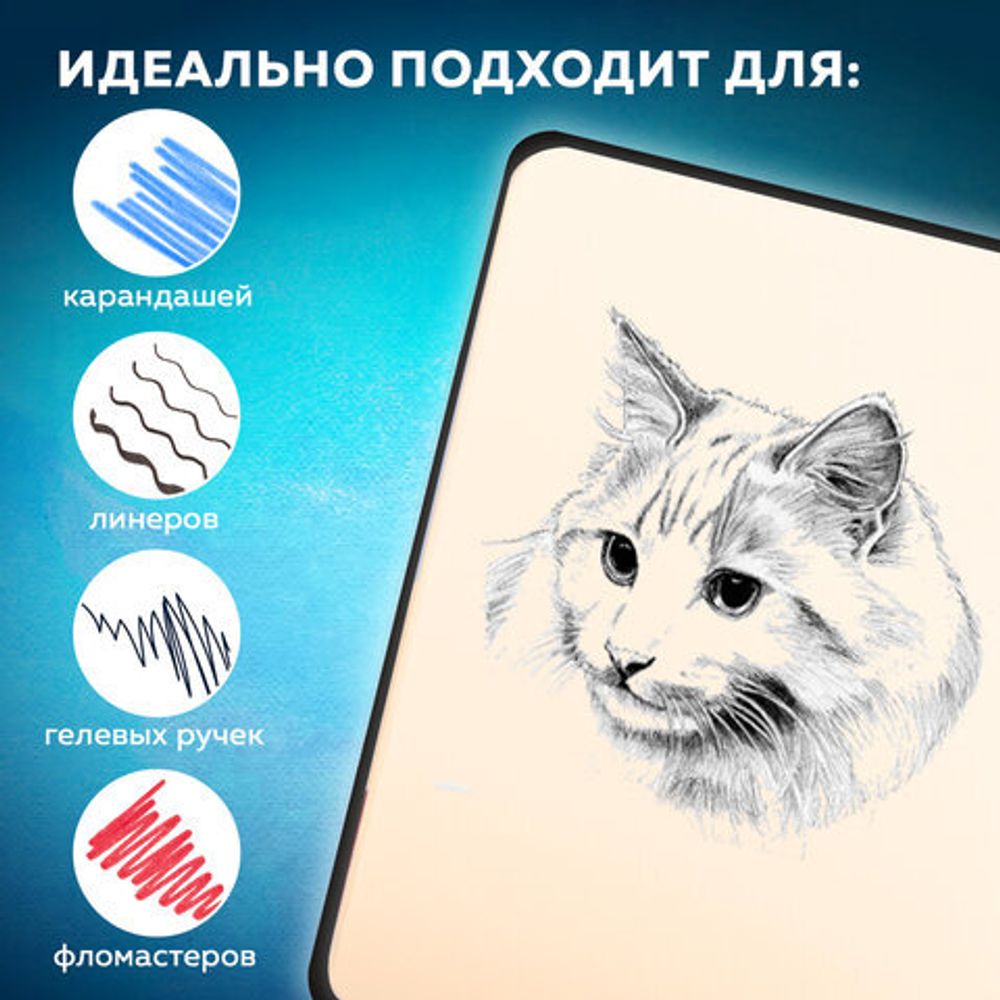 Скетчбук, слоновая кость 140 г/м2, 200х200 мм, 80 л., КОЖЗАМ, резинка, BRAUBERG ART CLASSIC, CROCO, черный, 116472