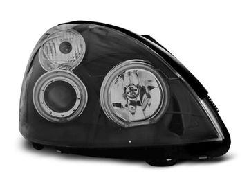 Передние фары Renault Clio 2 angel eyes ccfl black