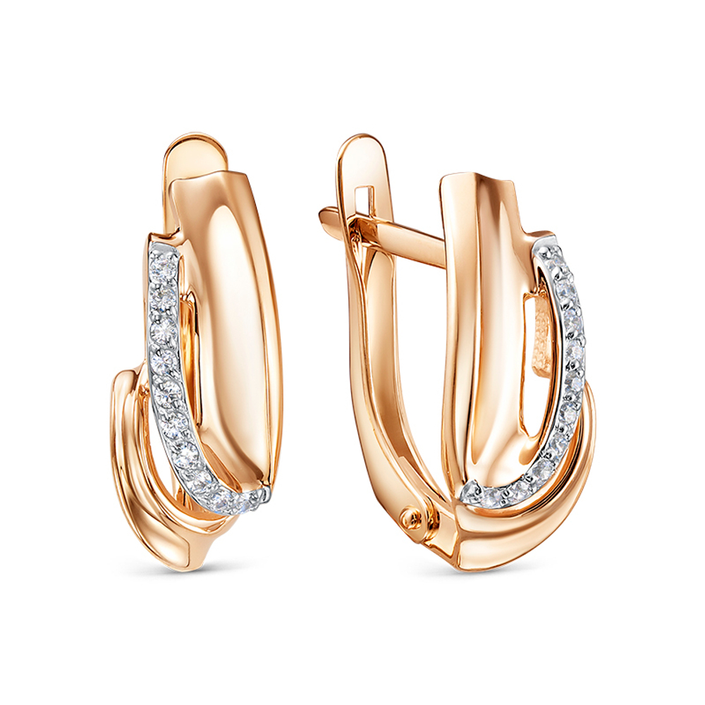 Серьги из золота 585 пробы с Фианитами