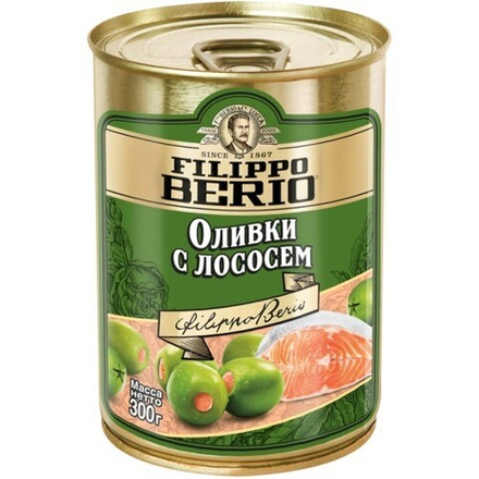 Filippo Berio оливки с лососем, 300 гр