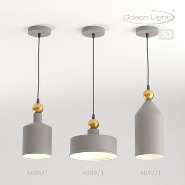 Подвесной светильник 4086/1 серый/золото Bolli Odeon Light