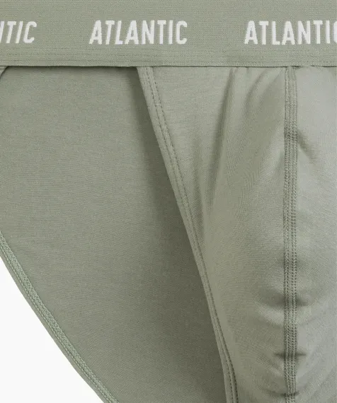 Мужские трусы (3шт) слипы танга Atlantic 3MP-1576, темно-синий + темно-голубой + светло-зеленый