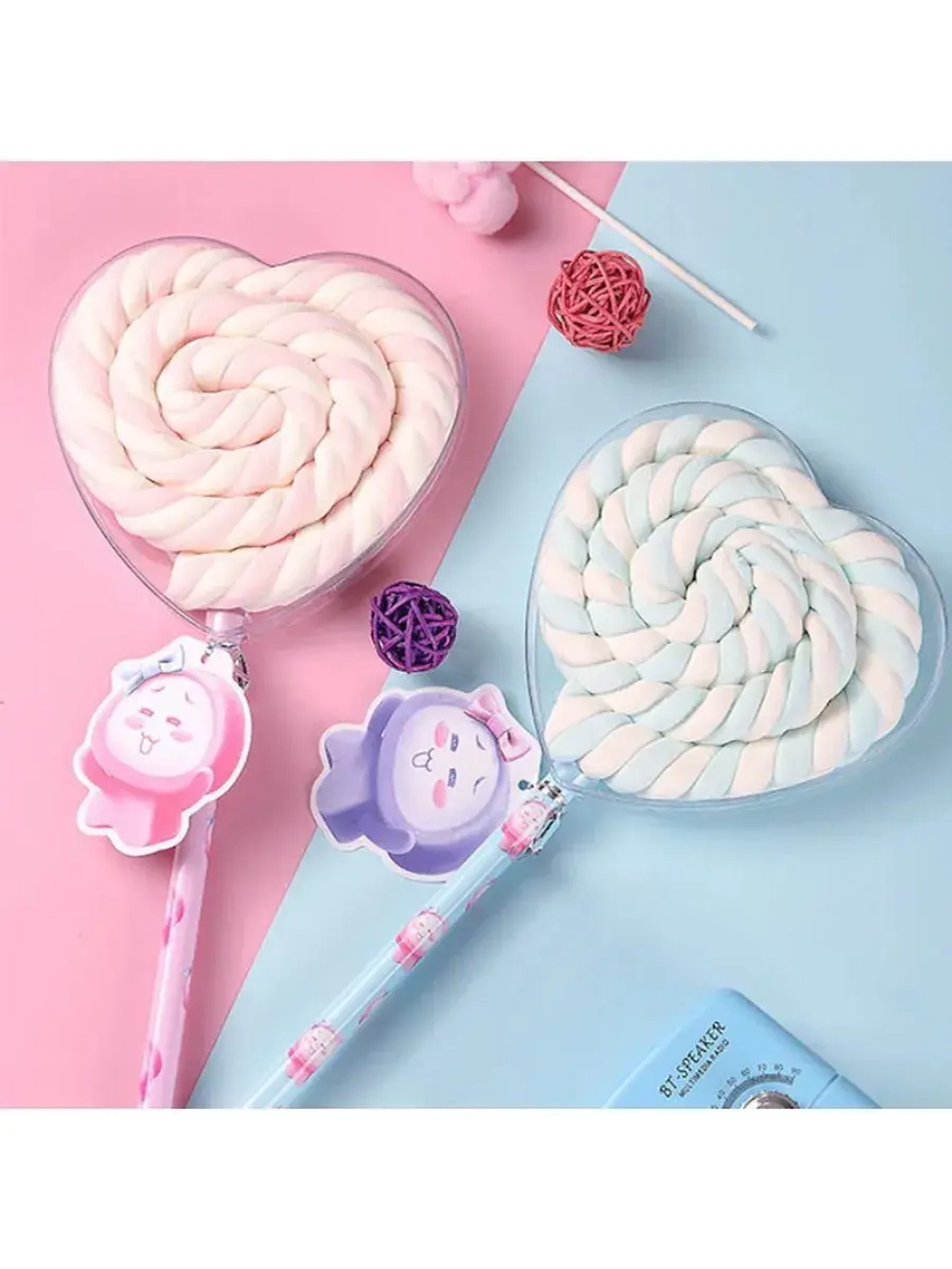 Воздушный зефир на палочке Сердечки 60 г * 10 шт