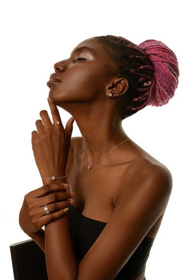 Колье из серебра "Розовый Кварц"