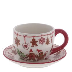 GAEM Чашка с блюдцем "Пряничное настроение", 400 мл, L16 W16 H8,5 см