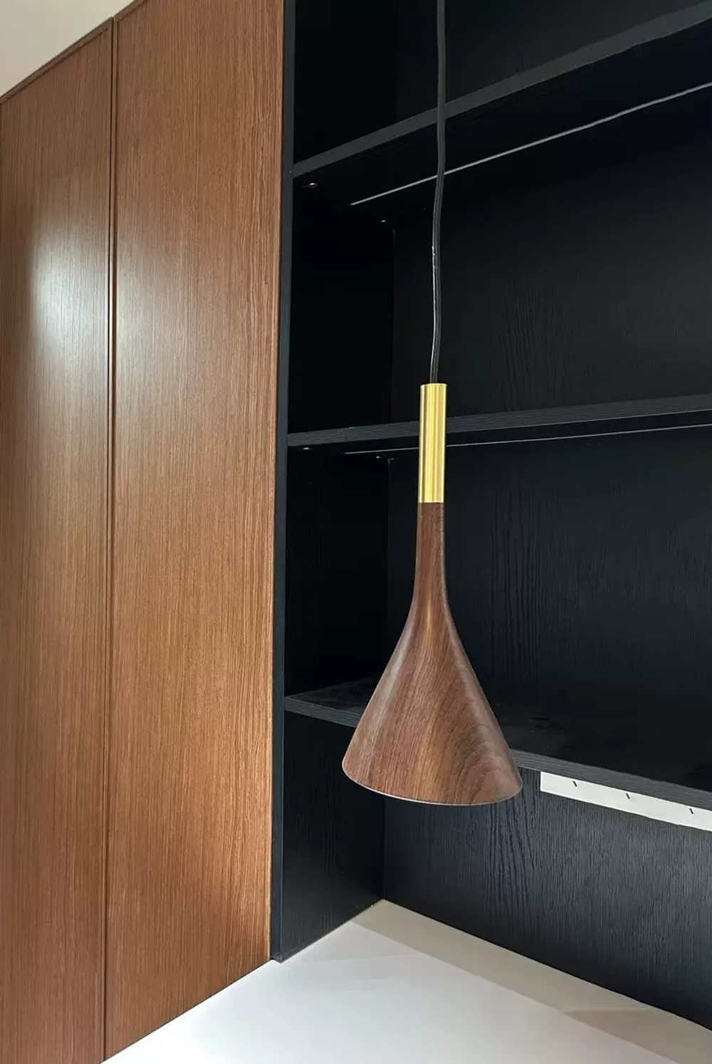 Pendant design lamp Aplomb by Foscarini (wood )