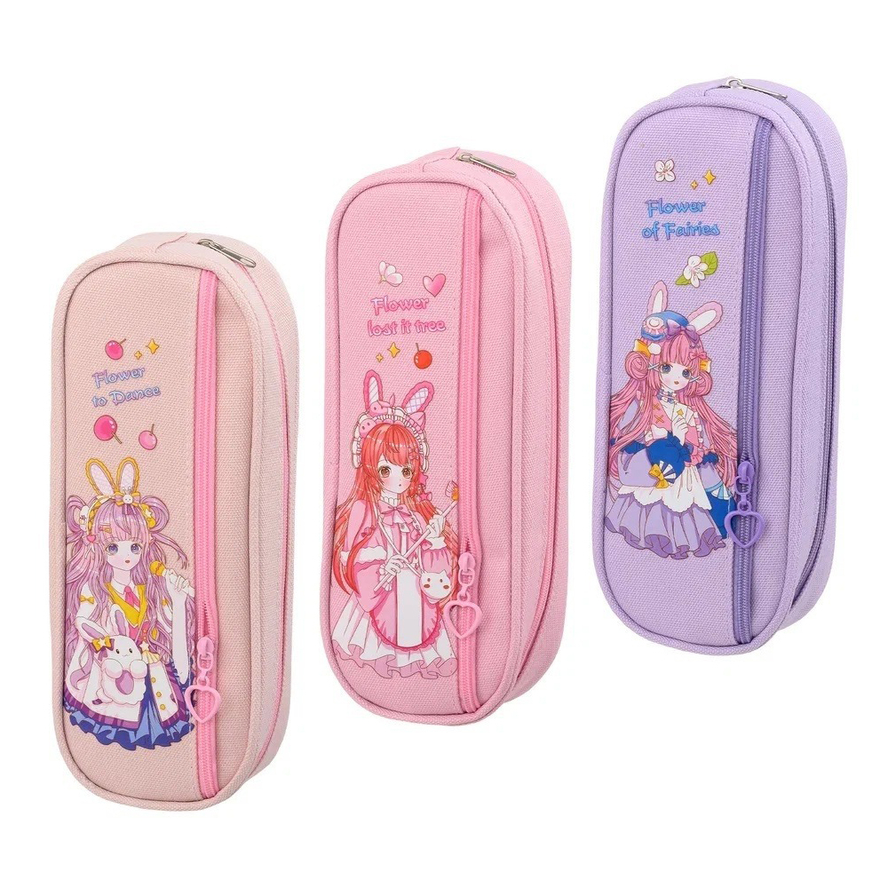 Пенал-косметичка Basir без наполнения, 21,5*8,5*5 см, серия "Аниме", 3 цвета ассорти