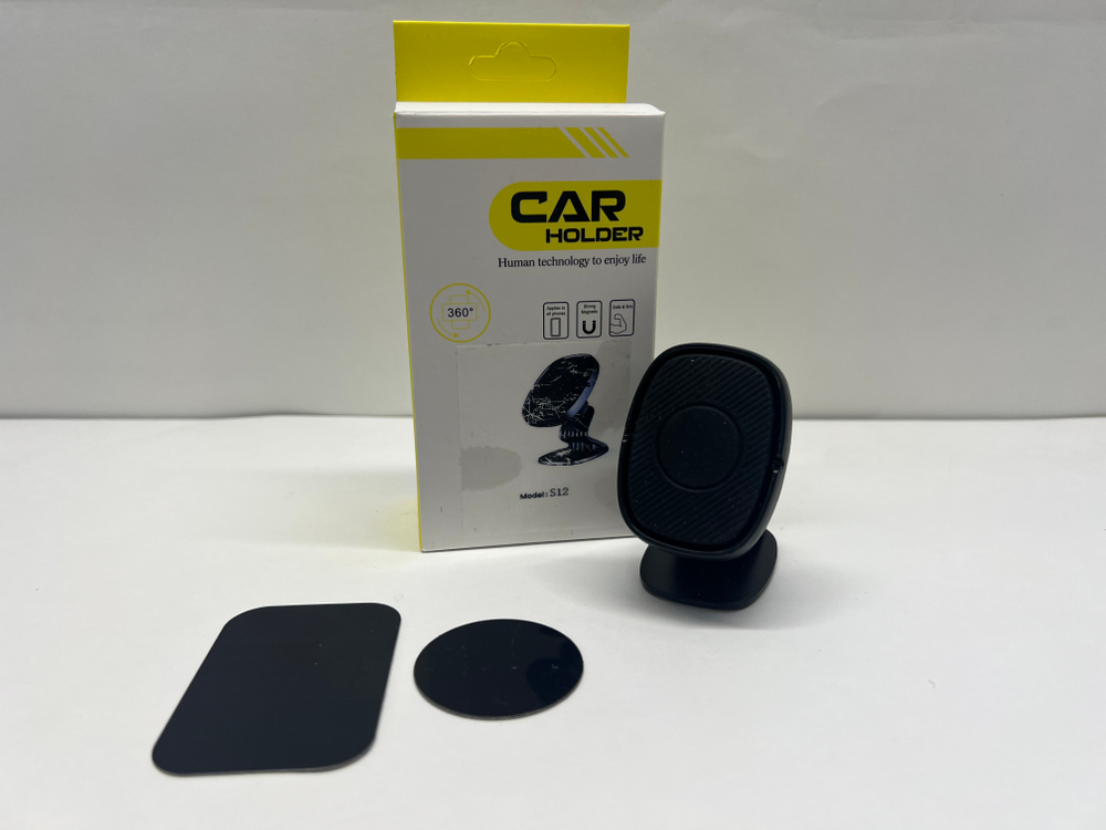 Держатель для телефона автомобильный в машину, на панель, клеящаяся платформа, скотч + магнит, S12, Цепкий (1 шт.)