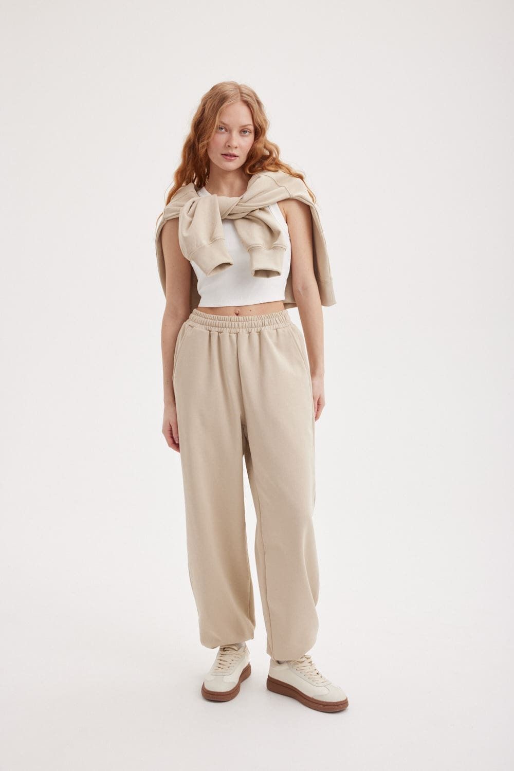 Джоггеры из 100% хлопка "Беж" женские