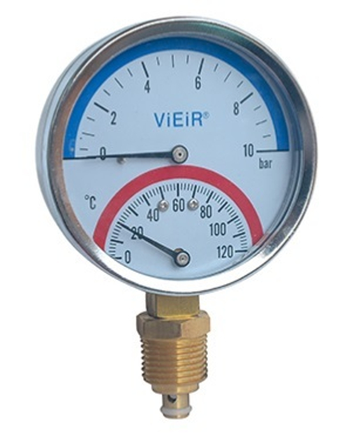 Термоманометр верт (СНИЗУ)  10 БАР ViEiR  (50/1шт)