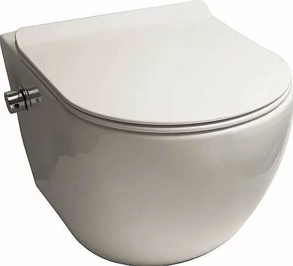 Унитаз подвесной SantiLine SL-5002SM-BD безободковый, с крышкой микролифт