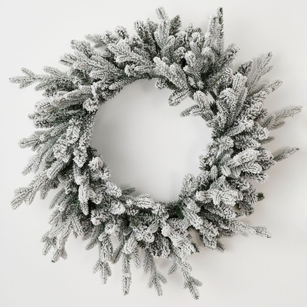 Рождественский венок заснеженный «Blanc» (Литая+ пвх) 60 см