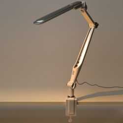 Настольный светильник ЭРА NLED-496-12W-S светодиодный на струбцине серебро