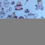 Комплект в кроватку 6 предметов "Чаепитие зверушек", белый сатин