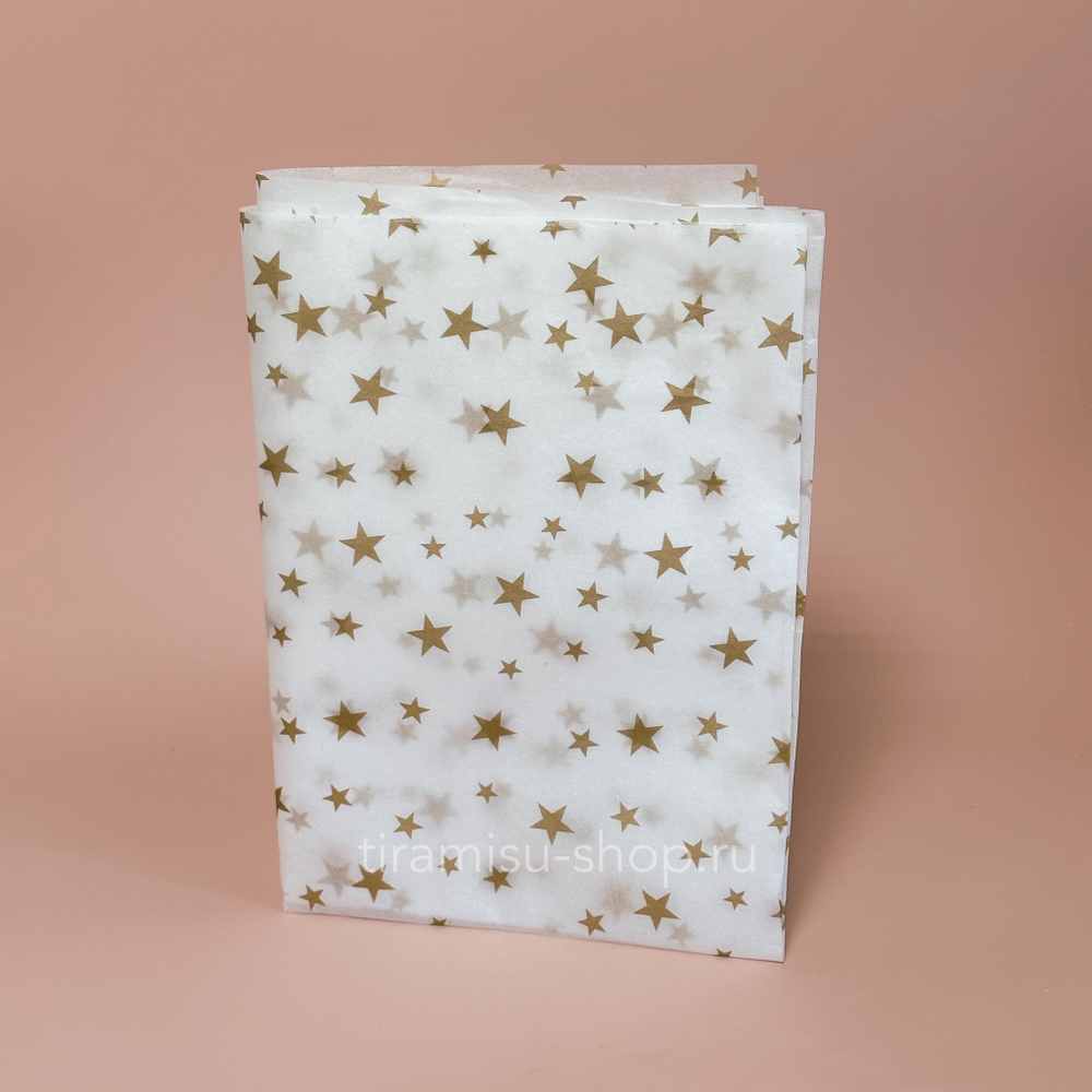 Бумага упаковочная тишью «Звезды», 50 х 66 см, 1 лист