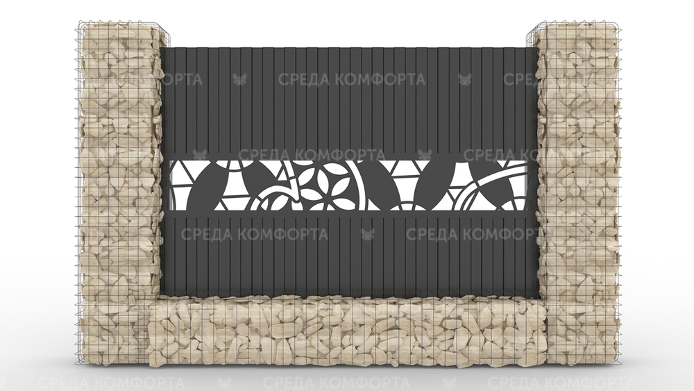 Забор из профлиста 2500х2000 мм ZBR0032 (ворота)