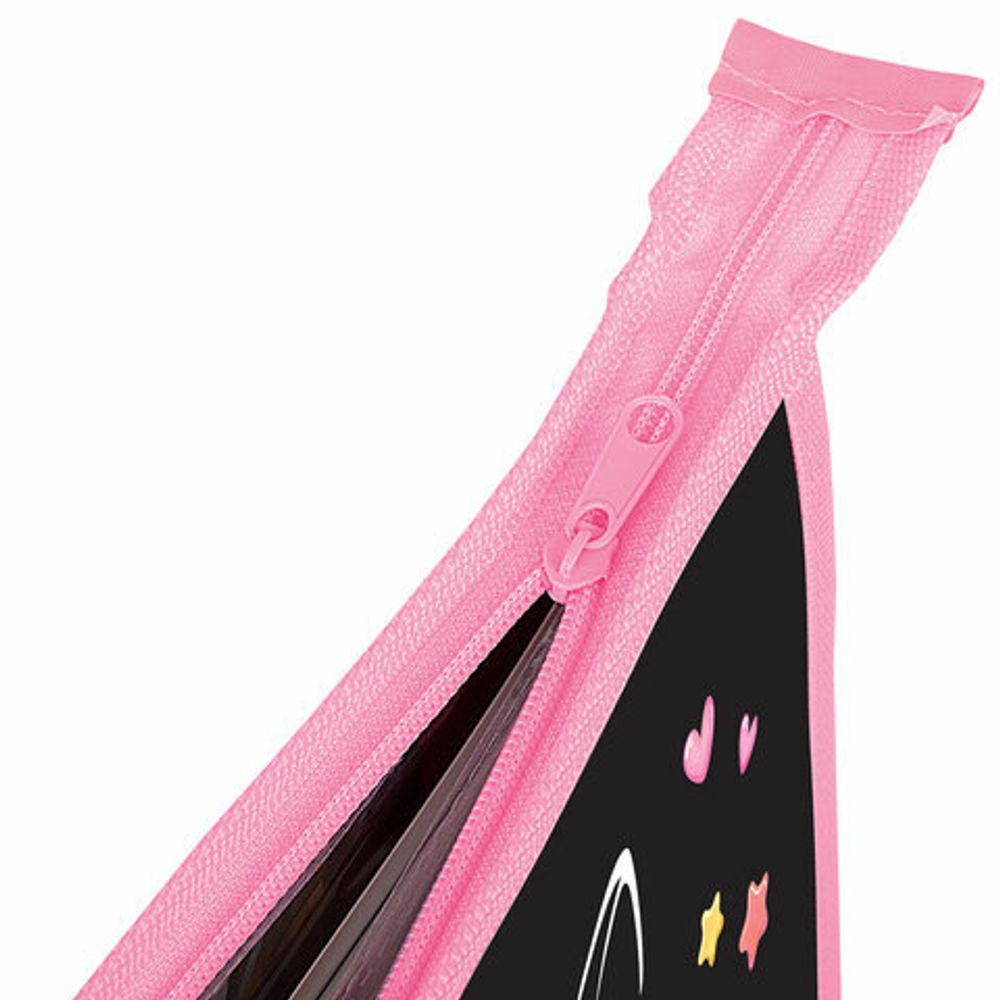 Папка для тетрадей ПИФАГОР А4, 1 отделение, картон/пластик, на молнии, "Dark kitten", 273339