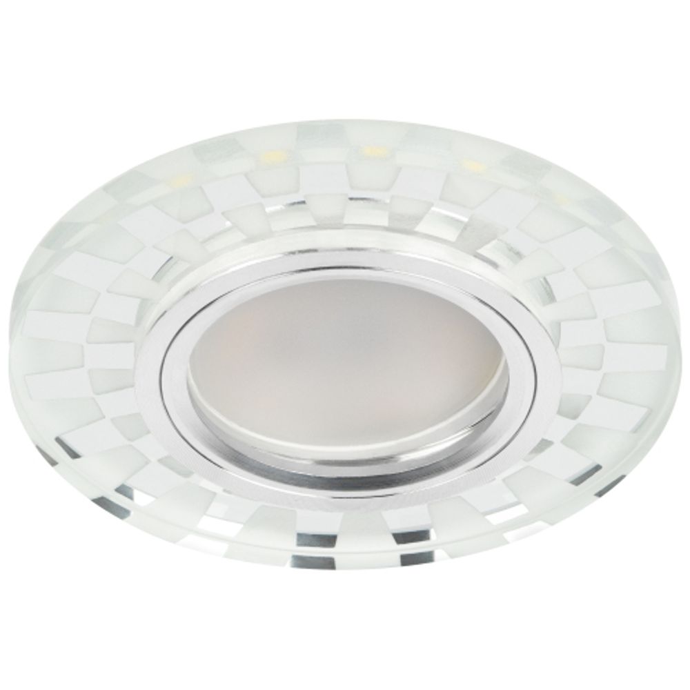 Светильник встраиваемый cо светодиодной подсветкой ЭРА DK LD47 SL /1 под лампу MR16 GU5.3 белый/белый