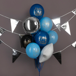 Гирлянда-флажки фольгированная в серебряном цвете, 1000 см