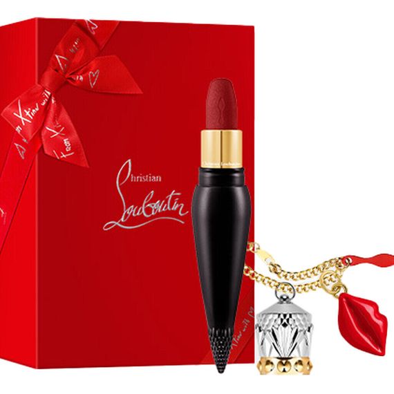 CL LUBOTING Custom Box Queen&#39;s Scepter Lipsticks Soft Focus Easy To Blend Матовыйe 318M+ Short Chain + Red Lips