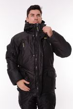 Зимний костюм для охоты и рыбалки ONERUS "Горный -45" (Таслан, Черный) Полукомбинезон