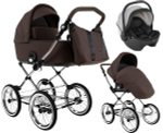 Детская коляска Roan Bass Next Classic d14 2.0 3 в 1 с автокреслом Pituso Baesa Pro Black,Beige Canopy BSNC/93/2 Turkish Coffe/Black/руч.Cappuccino