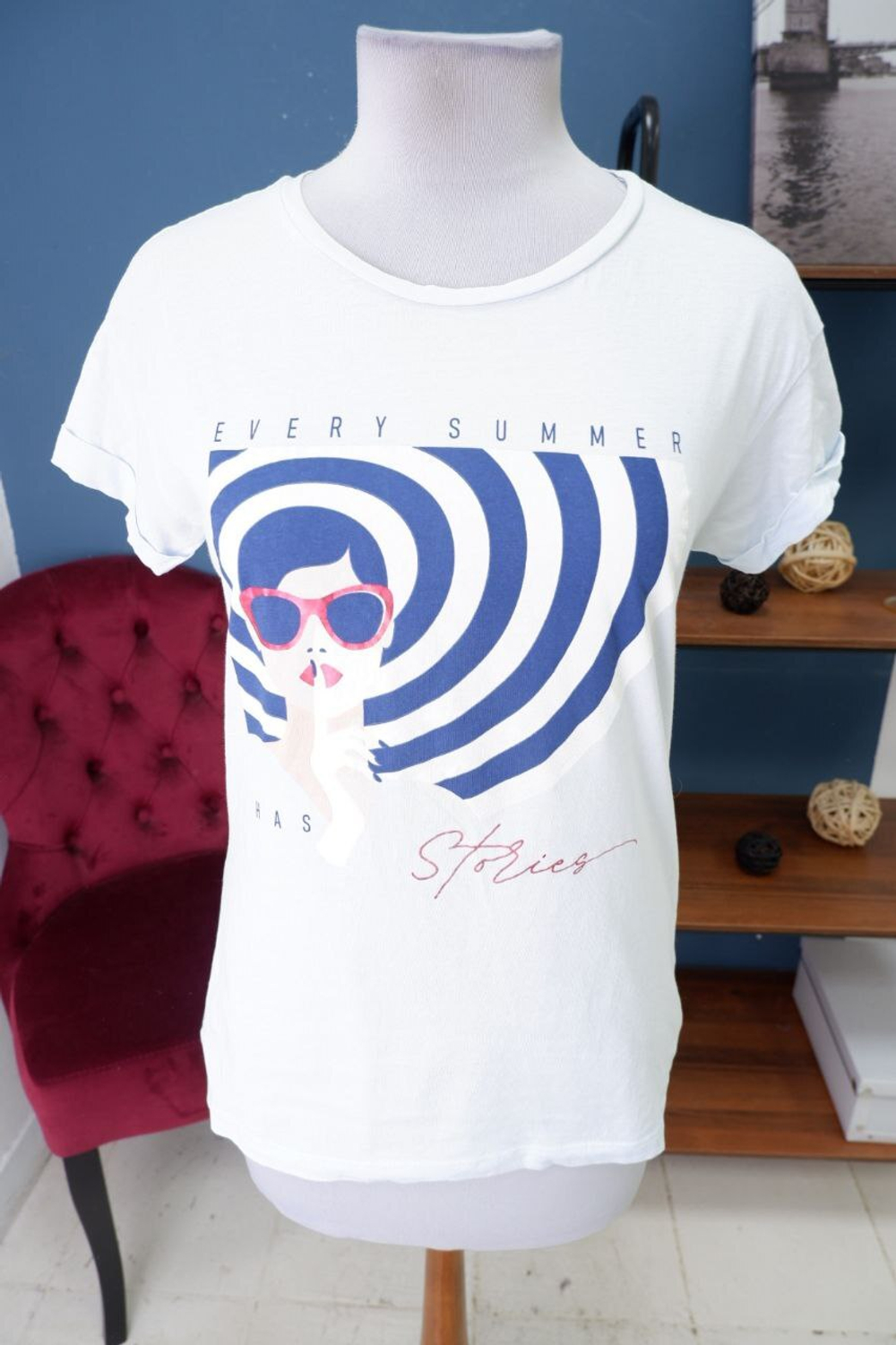 Футболка Ostin с принтом 46 размер