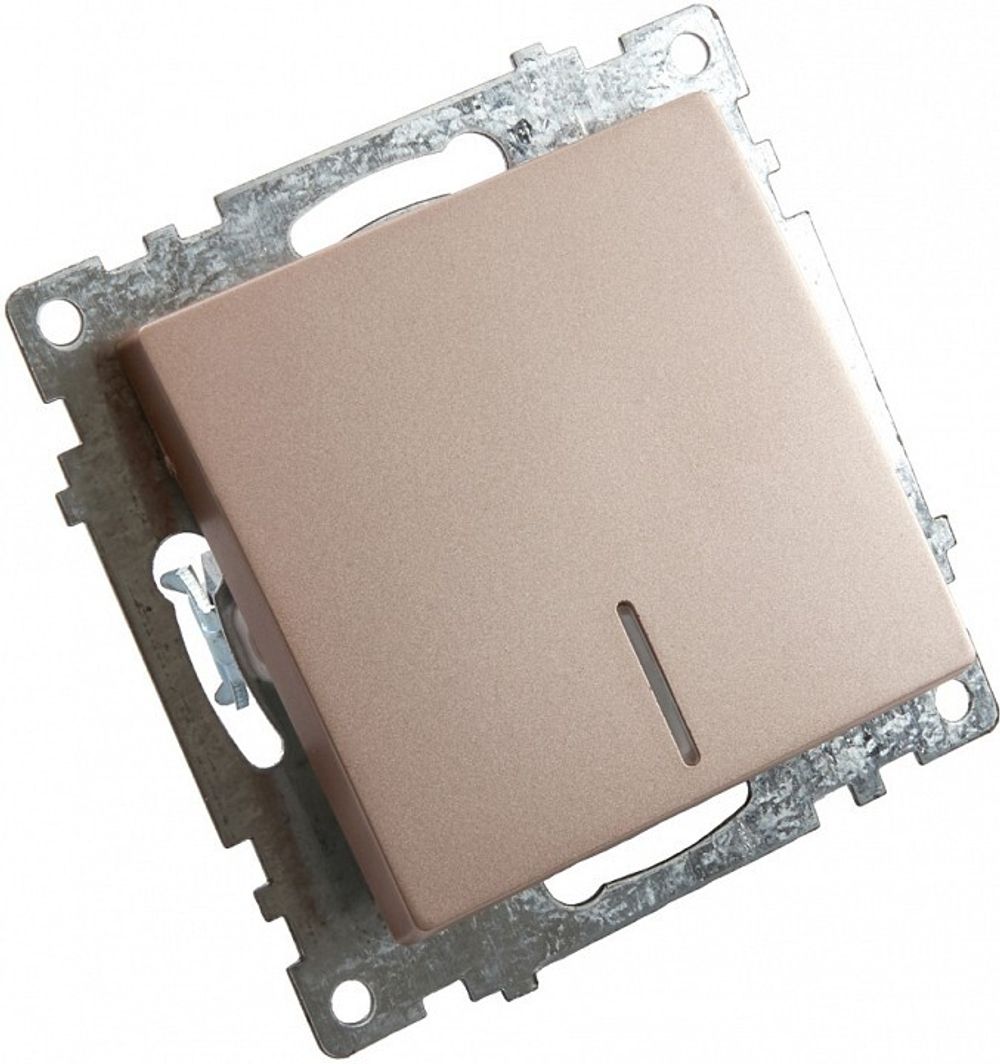 Выключатель одноклавишный с подсветкой без рамки Stekker Катрин 39591