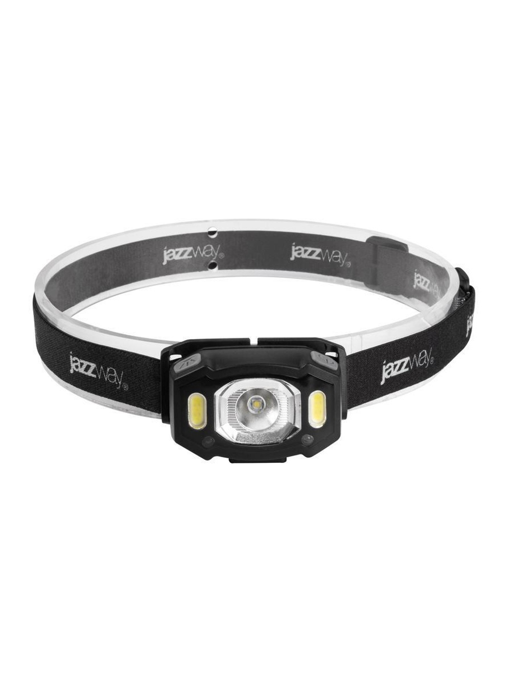 Фонарь аккумуляторный налобный AccuH3-L5W-bk LED 5Вт + 2хRED SMD IP54 5 режимов: 100проц. 180лм 3.5ч/50проц. 110лм 5.5ч/30проц. 65лм 15ч/красн. 28ч/мигающ. красн. 12ч аккум. управл. жестами черн. JazzWay 5036703